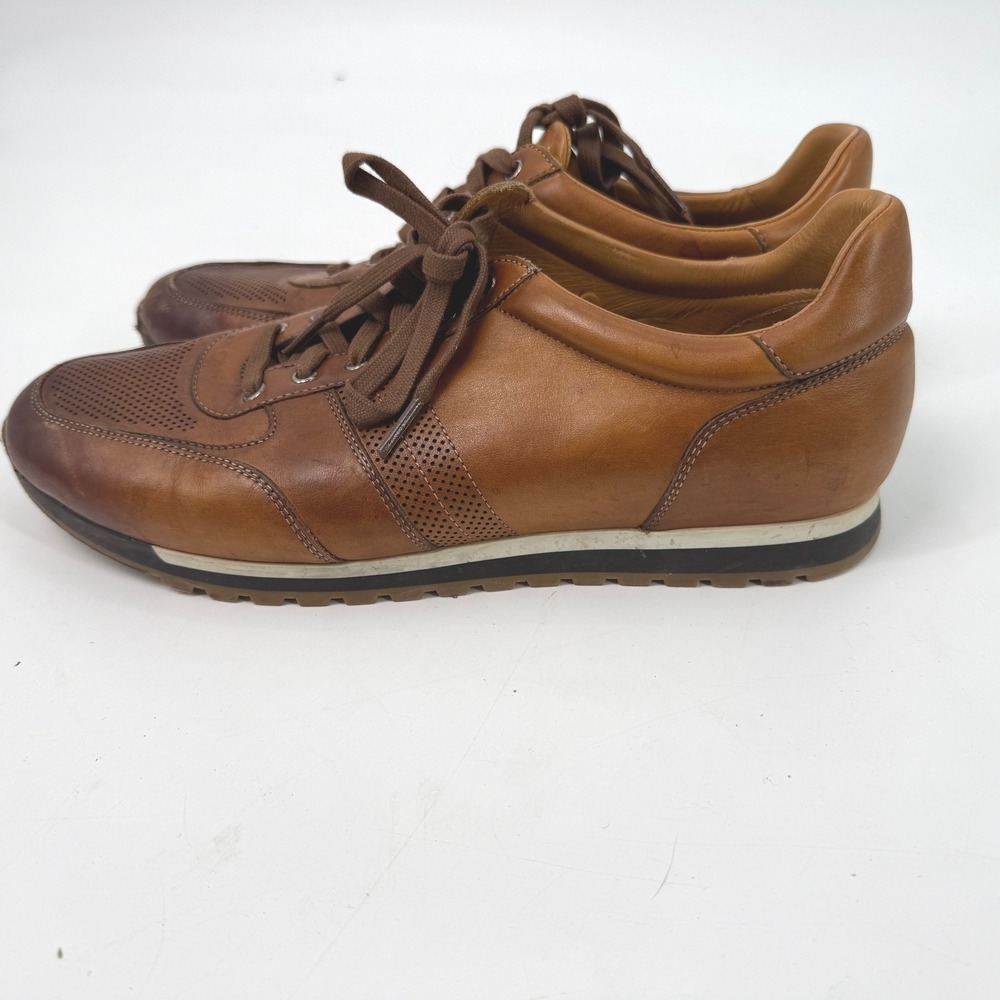 Magnanni Luxury Sneakers Men 10 Brown Premium Designer Classic Smart Handcrafted